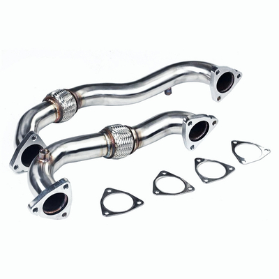 Heavy Duty Polished Up Pipes No EGR For 2008-2010 Ford 6.4L Powerstroke Diesel Exhaust Down Pipe