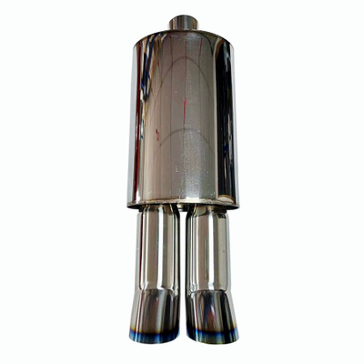 3" DTM Style Dual Burnt Tip Stainless Steel Weld-On 2.5'' Inlet Exhaust Tips Stainless Steel Muffler