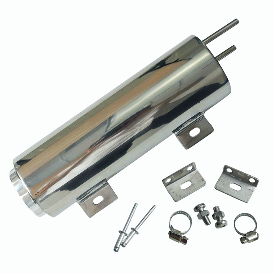 3" X 10" 32 OZ Polished Stainless Steel Automobile Radiator Overflow Tank Catch Can