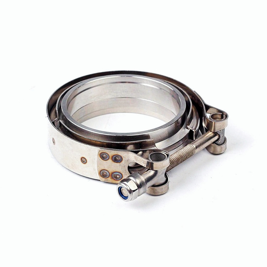 2.25 Inch Stainless Steel V Band Flange Stainless Steel Auto Exhaust Band Clamp Kit