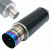 4" Rainbow Burnt Tip Carbon Fiber Weld-On 2.5'' Inlet Exhaust Tips Stainless Steel Muffler Universal 1