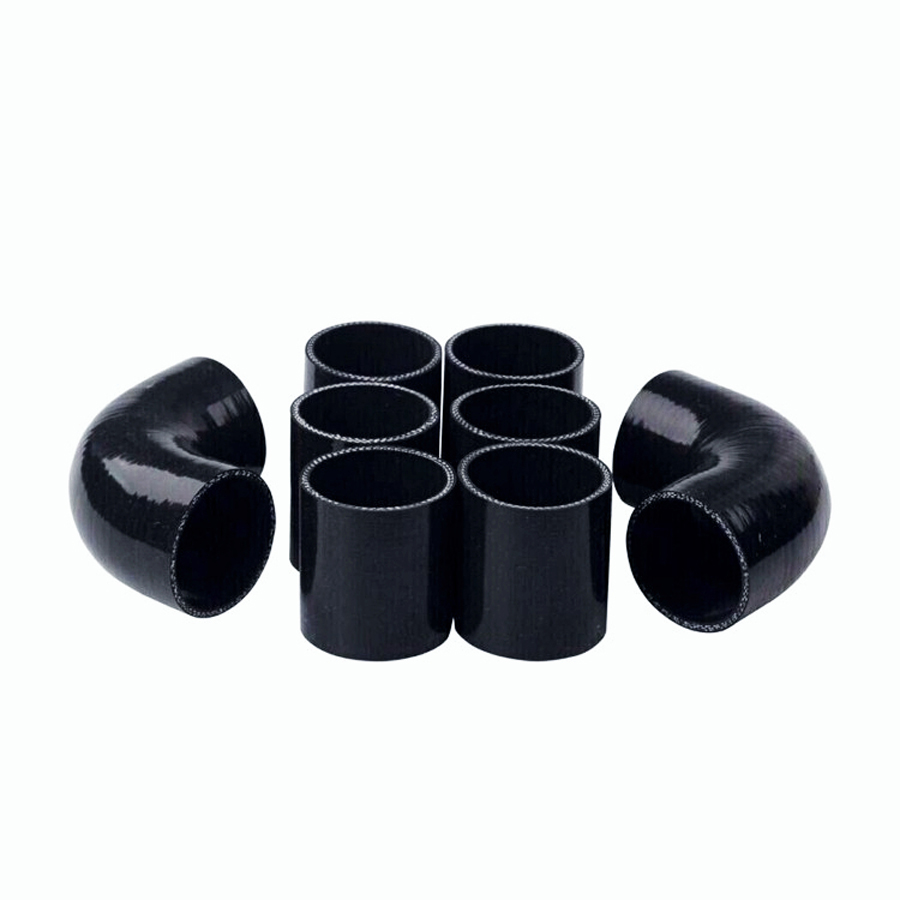 2" 51mm Universal 8PCS Turbo Intercooler Pipe Piping+ Silicone Hose T-Clamp Kit