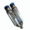 3.5" Dual Burnt Slant Tip T-304 Stainless Steel Muffler Exhaust + Silencer Universal 3