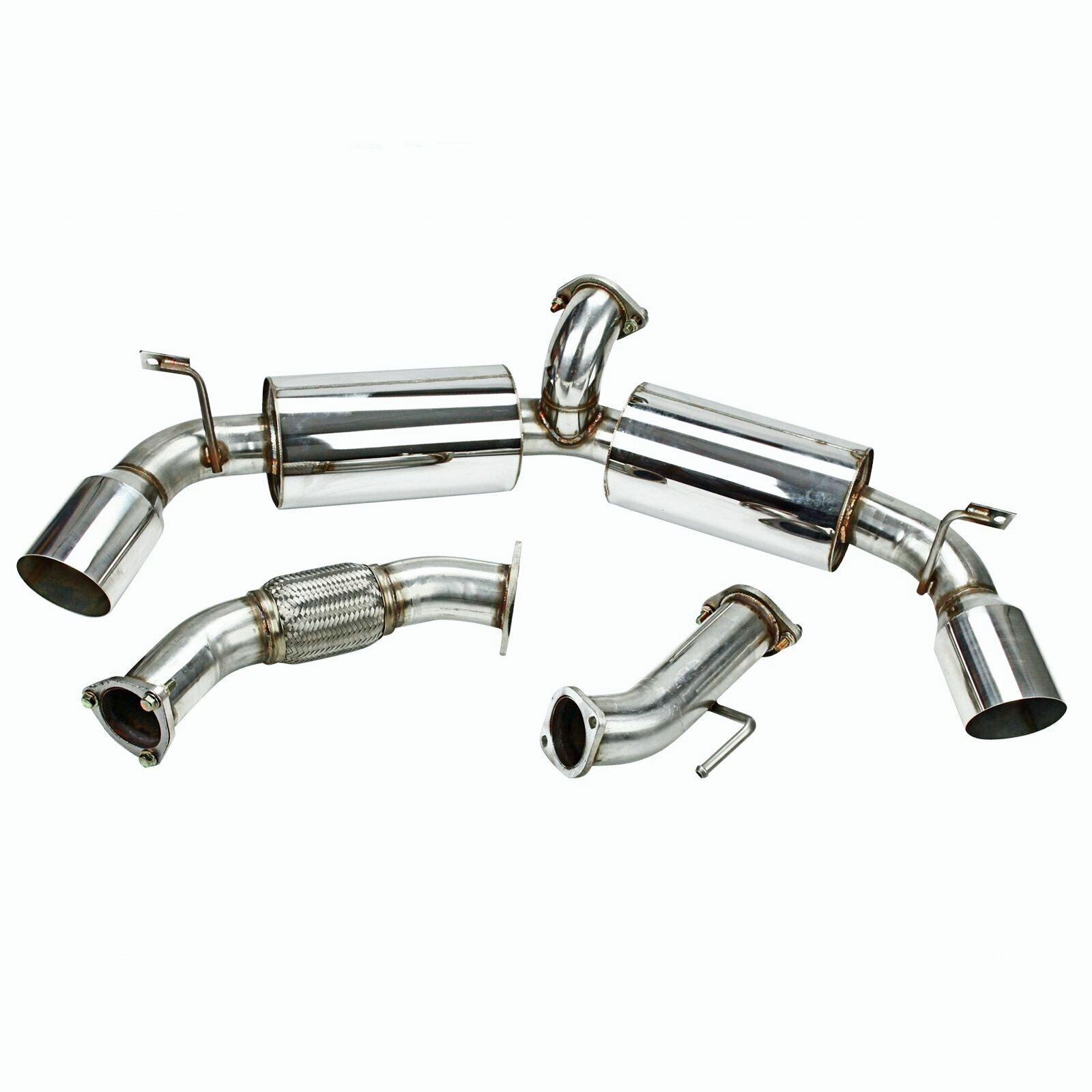 Exhaust Cat Back For 91-95 MR2 Turbo 2.0L SW20 4.5''Dual Burnt Tip Muffler Catback Exhaust System